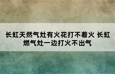 长虹天然气灶有火花打不着火 长虹燃气灶一边打火不出气